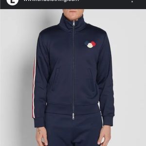 Moncler Zipped Jacket Navy with Stripes $770